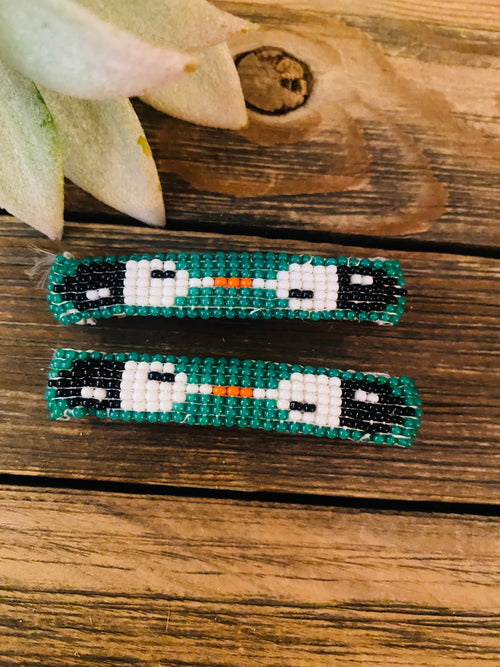 Navajo Handmade Beaded Barrette Set