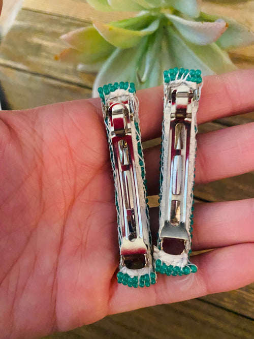 Navajo Handmade Beaded Barrette Set