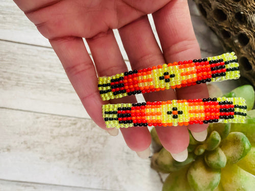 Navajo Handmade Beaded Barrette Set