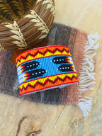 Navajo Made Beaded Leather Bracelet