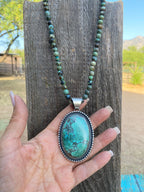 Chimney Butte Azurite & Sterling Silver Jumbo Pendant Signed