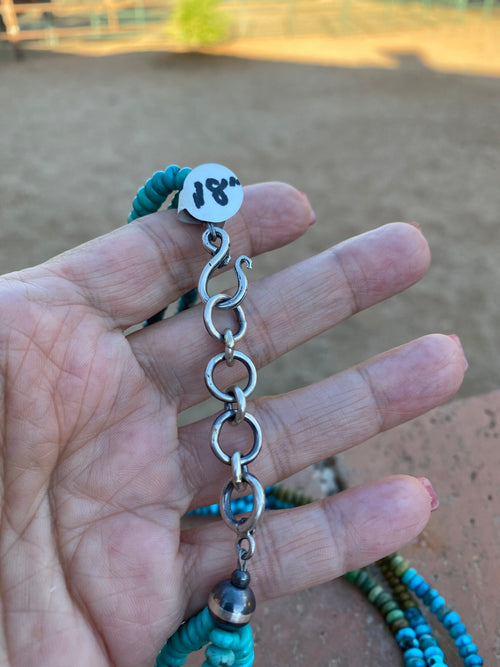 Navajo 3 Strand Kingman Turquoise 16-18 inches