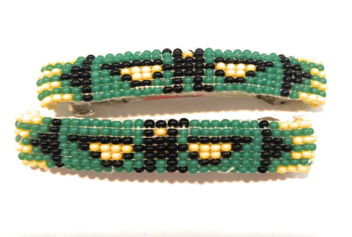 Navajo Handmade Beaded Barrette Set