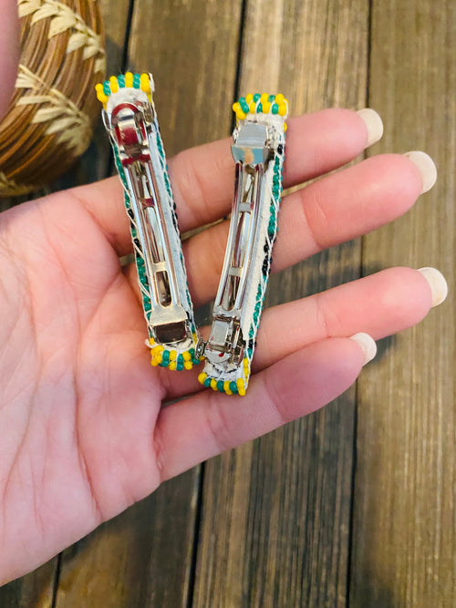 Navajo Handmade Beaded Barrette Set