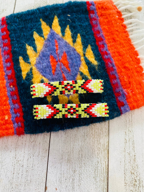 Navajo Handmade Beaded Barrette Set