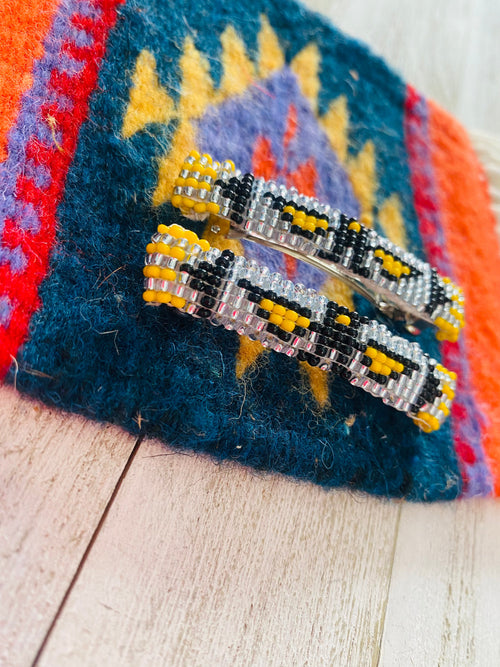 Navajo Handmade Beaded Barrette Set