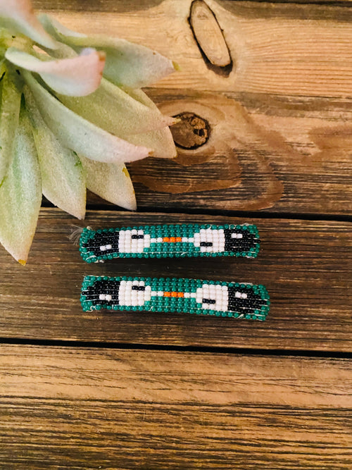 Navajo Handmade Beaded Barrette Set