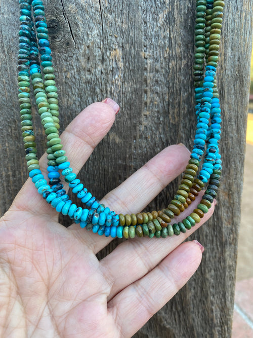 Navajo 3 Strand Kingman Turquoise 16-18 inches