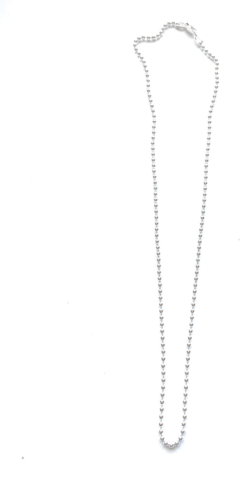 3mm Sterling Silver Pearl Beaded 18” Necklace