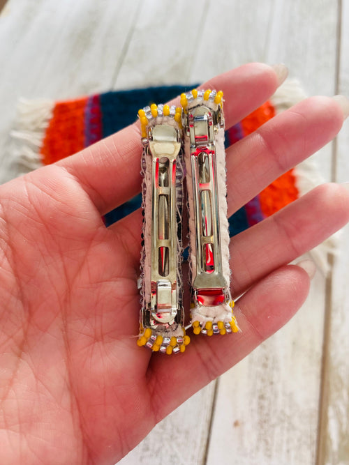 Navajo Handmade Beaded Barrette Set