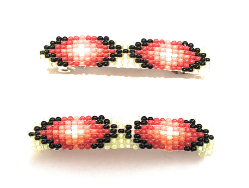 Navajo Handmade Beaded Barrette Set