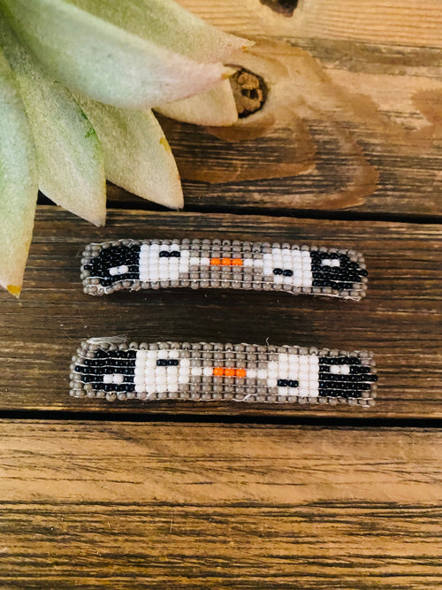 Navajo Handmade Beaded Barrette Set