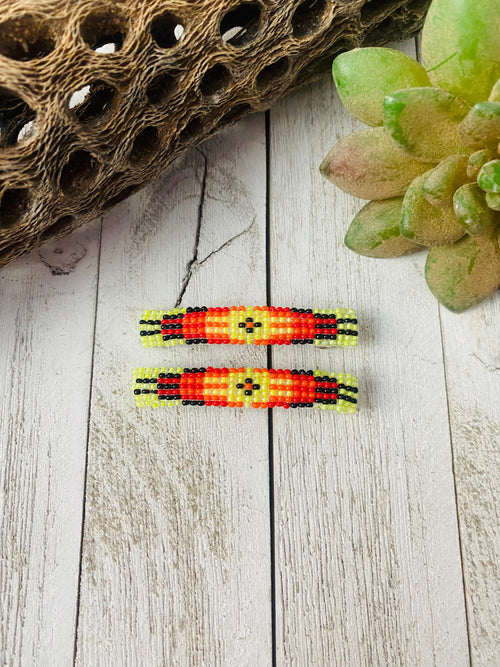 Navajo Handmade Beaded Barrette Set